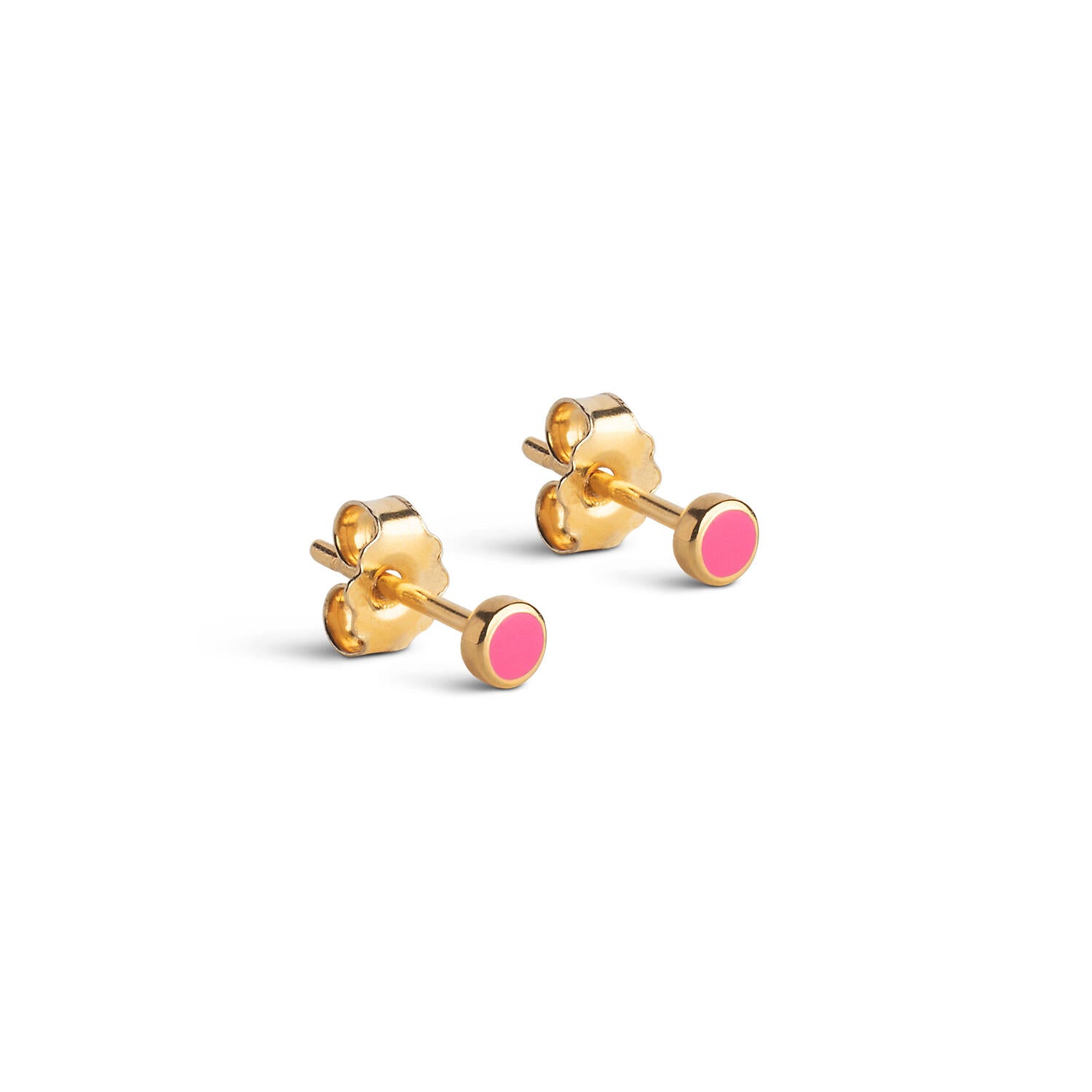 Enamel Dot ørestikker - Pink